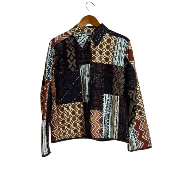 Chico’s multi pattern button down shacket - Picture 1 of 7
